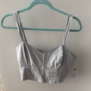 Hollister Light Gray Smocked Top